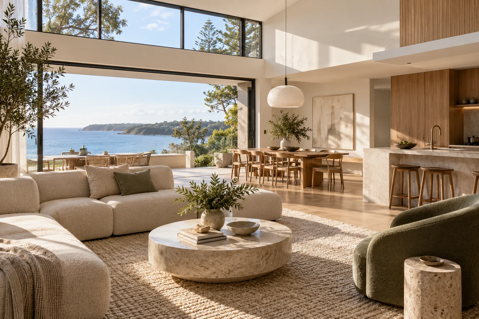 Sunlit residential interior representing property media work